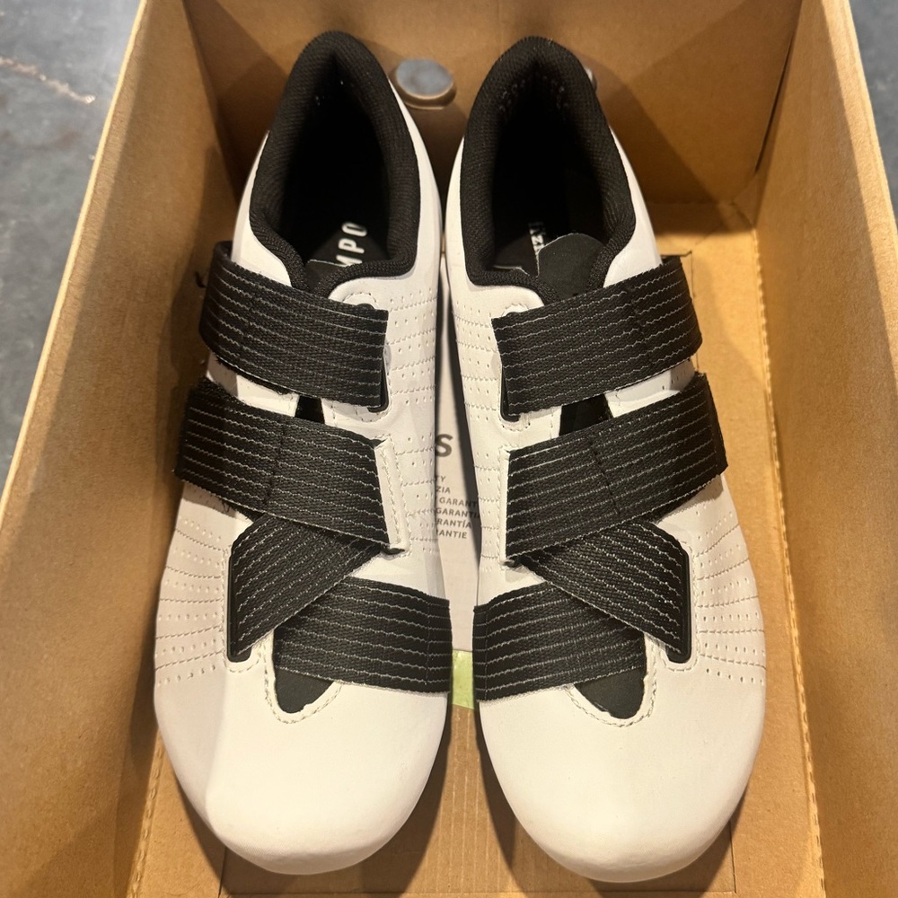 Fizik Tempo Powerstrap R5 Cycling Shoes- White/Black Size‎ 39.5 (US 7)- New